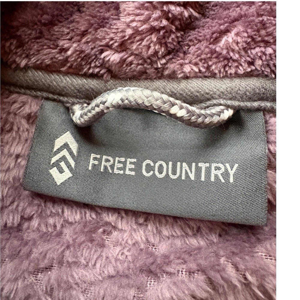 Free Country Womens Mauve Purple Textured Faux Fur Full Zip‎ Fleece Jacket Large - Picture 5 of 8